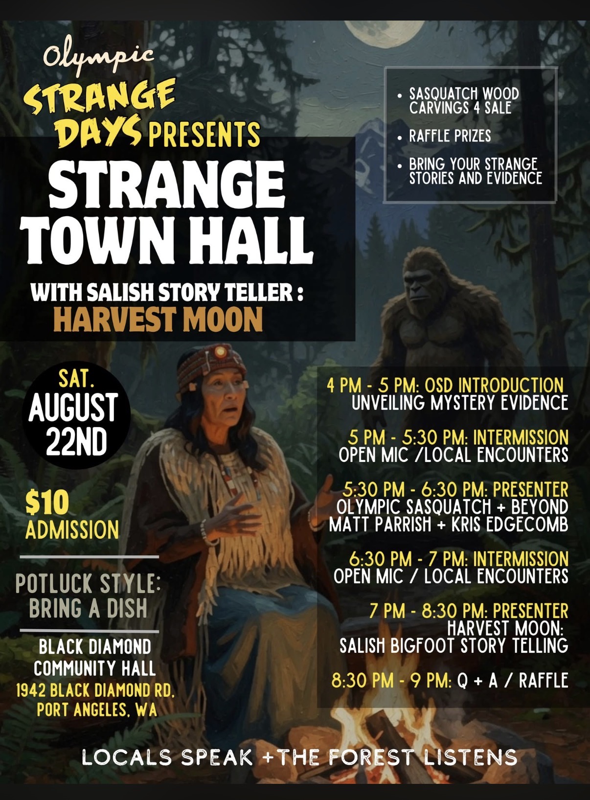 Olympic Strange Days - August 22, 2026 -Black Diamond Community Hall -1942 Black Diamond Rd. Port Angeles, WA