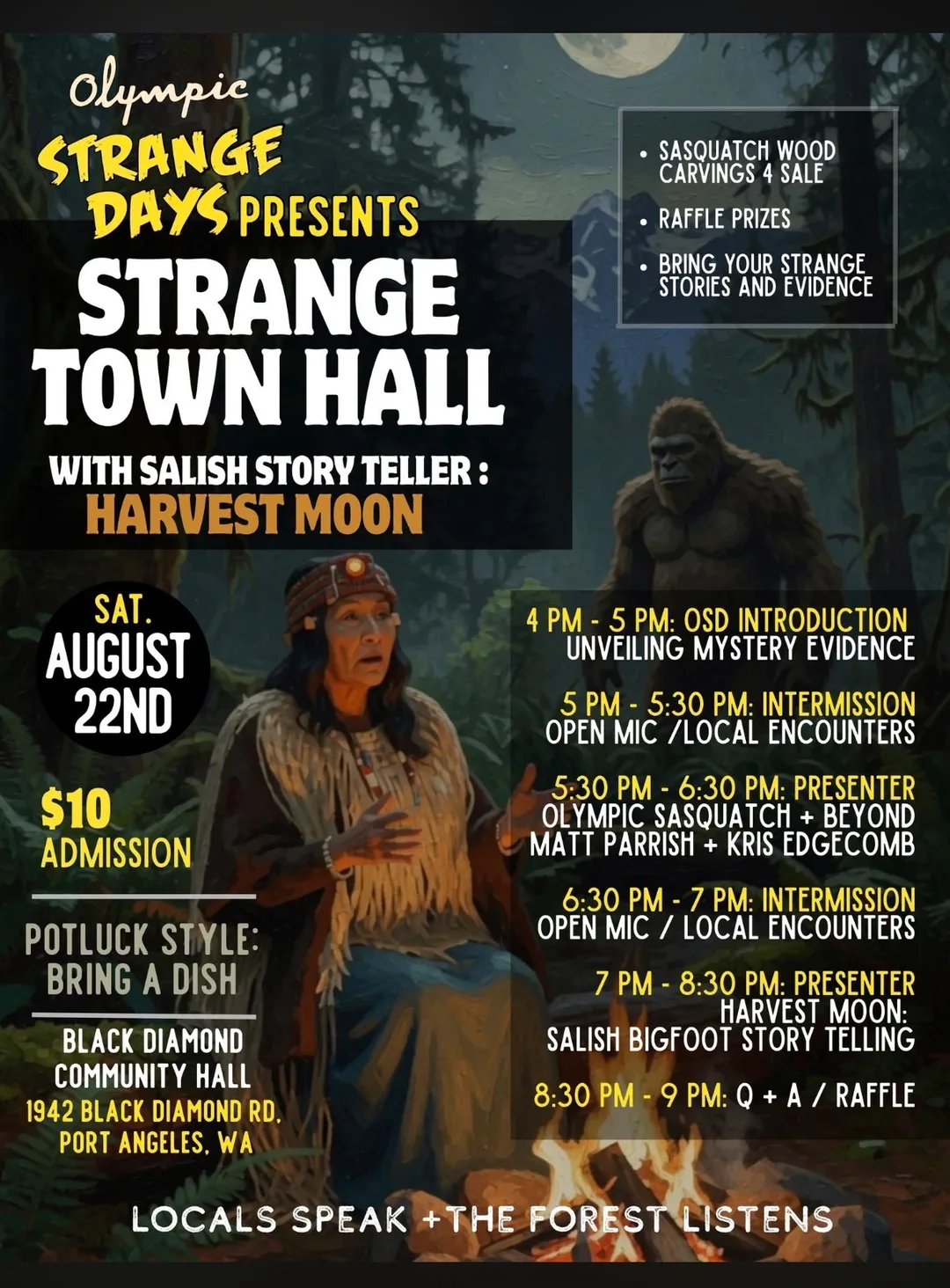 Olympic Strange Days - August 22, 2026 -Black Diamond Community Hall -1942 Black Diamond Rd. Port Angeles, WA